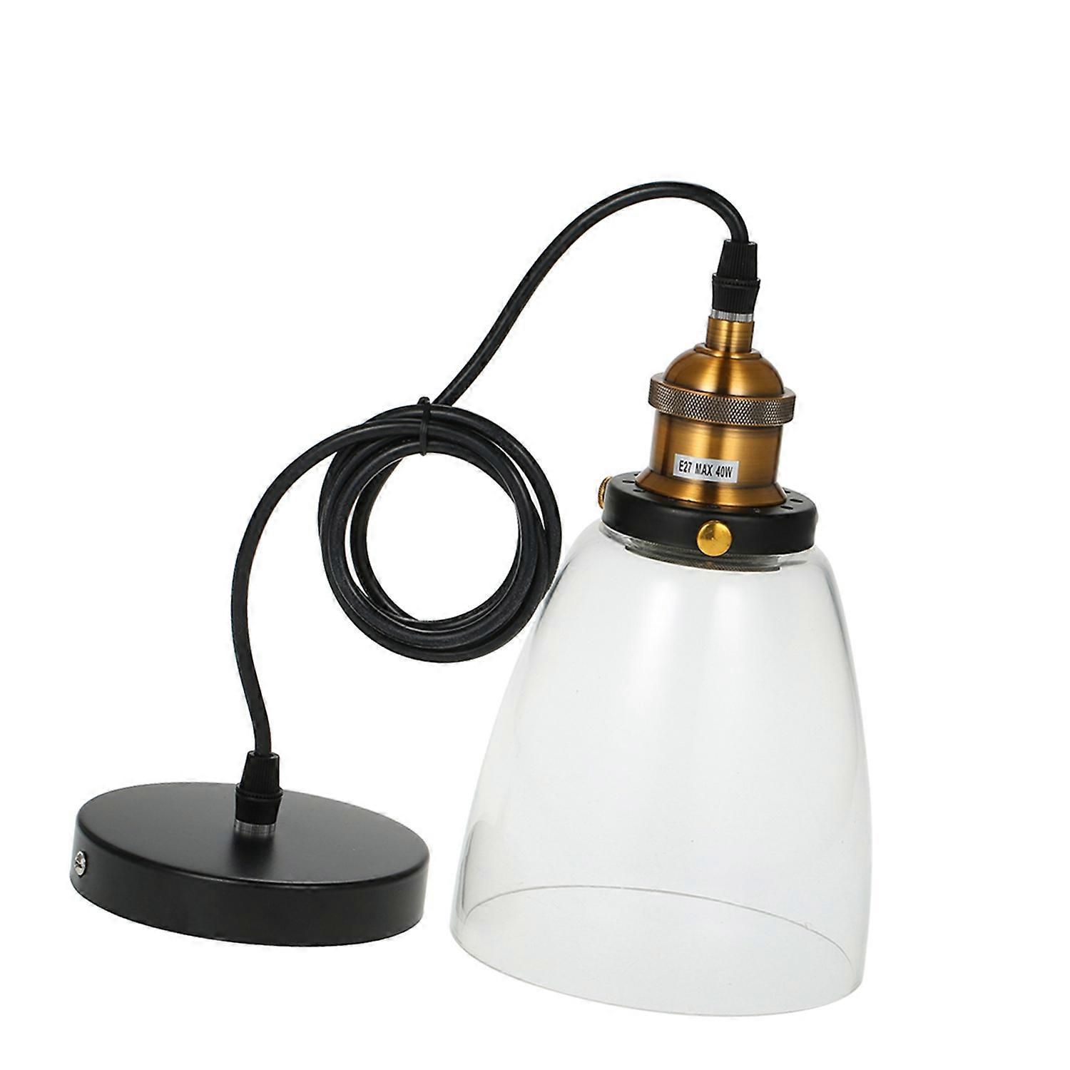 Tomshine Glass Pendant Light Lamp Vintage E27 Bulb Base Socket Simple Compact Design for Restaurant