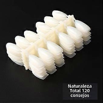 120pcs Almond Shape False Nails Press On Natural Clear For Gel Polish Practice Fake Manicure Tool
