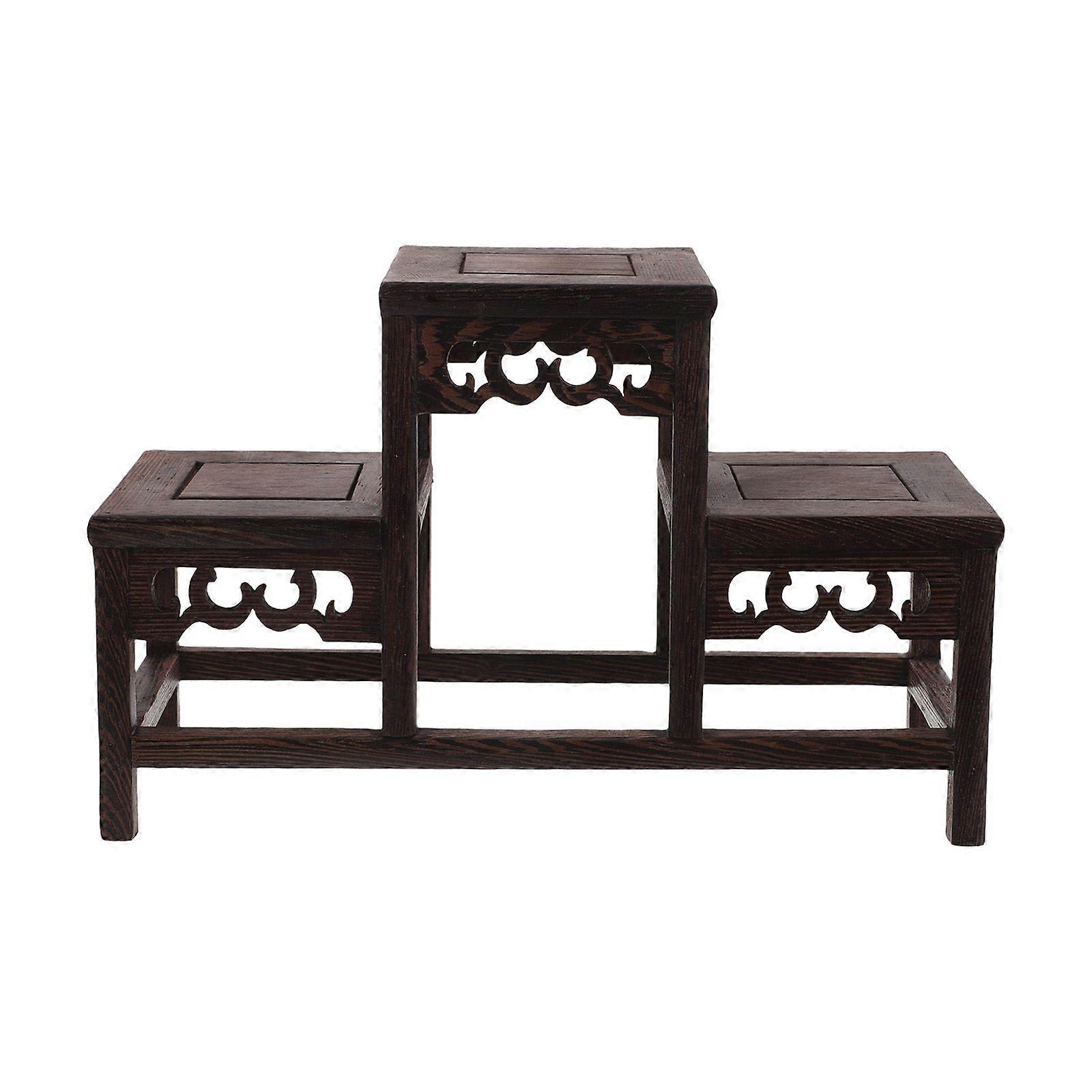 Wood Stand 3 Tier Natural Wood Bookshelf Rustic Display Shelf Vintage Shelf for Collectibles Windowsill Plant Shelf Wooden Display Shelf Storage Stand