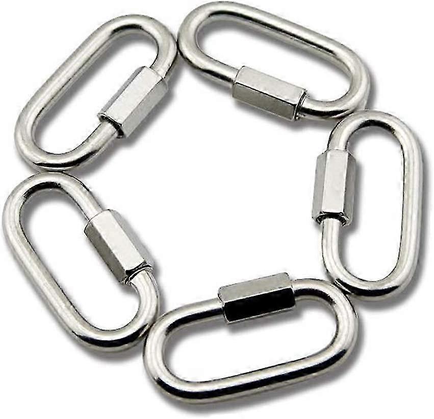 M6 Acier inoxydable Quick Link D Shape Snap Hook Chain Links 5pcs