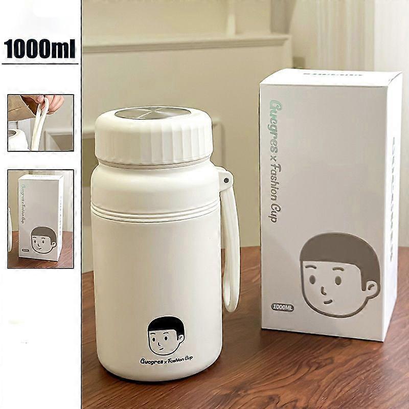 33.8 oz/1000Ml Bottle,Vacuum Insulated,Stainless Steel with Chug Cap-White