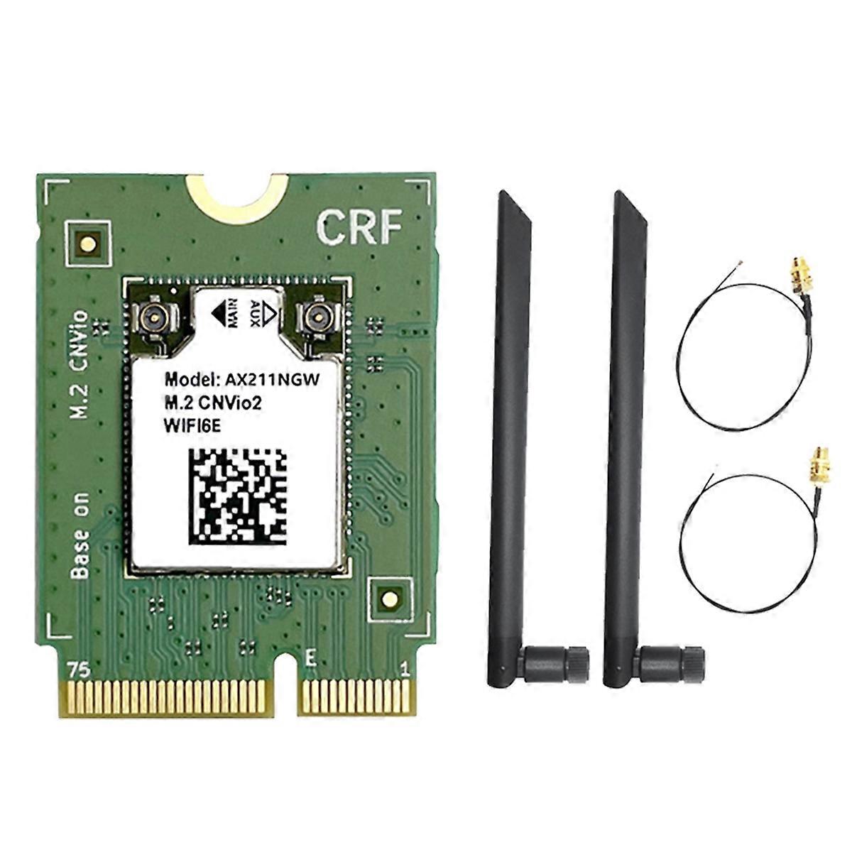 AX211NGW WiFi 6E Card+2x8dBi Antenna 2.4G&5G&6G M.2 CNVio Bluetooth 5.3 802.11AX Support Win10/11 LINUX WiFi Card