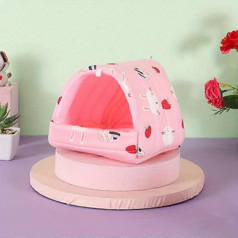 Squirrel Nest Bed Cave with Warm Fleece for Small Animals