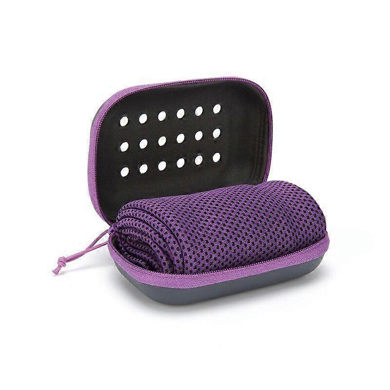 Quick Drying Cooling Towel Soft Breathable Chilly Sweat Absorption Cold Towel with Storage Box Sports Running Yoga Gym Club