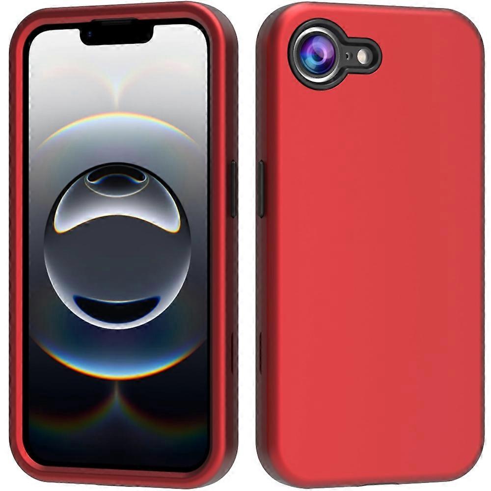 GW03 For iPhone 16e Case TPU + PC Phone Cover Dual Layer Shockproof - Red