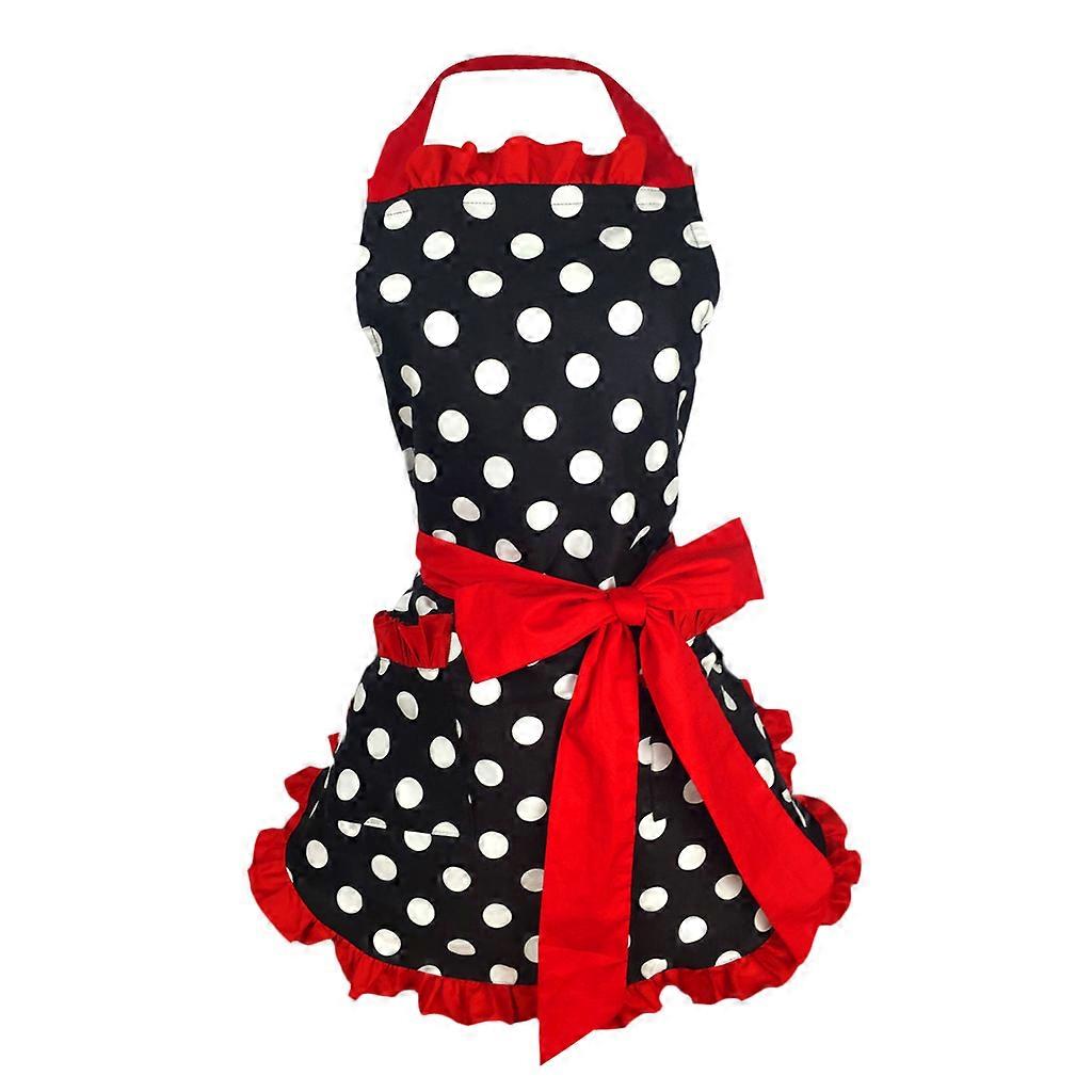 Kitchen Maid Dots Cooking Cleaning Bowknot Red