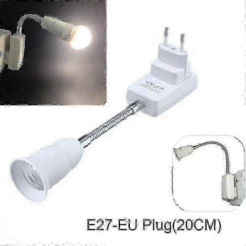 E27 Eu Plug Socket Adapter - On/off Switch, All Direction Light Lamp Bulb