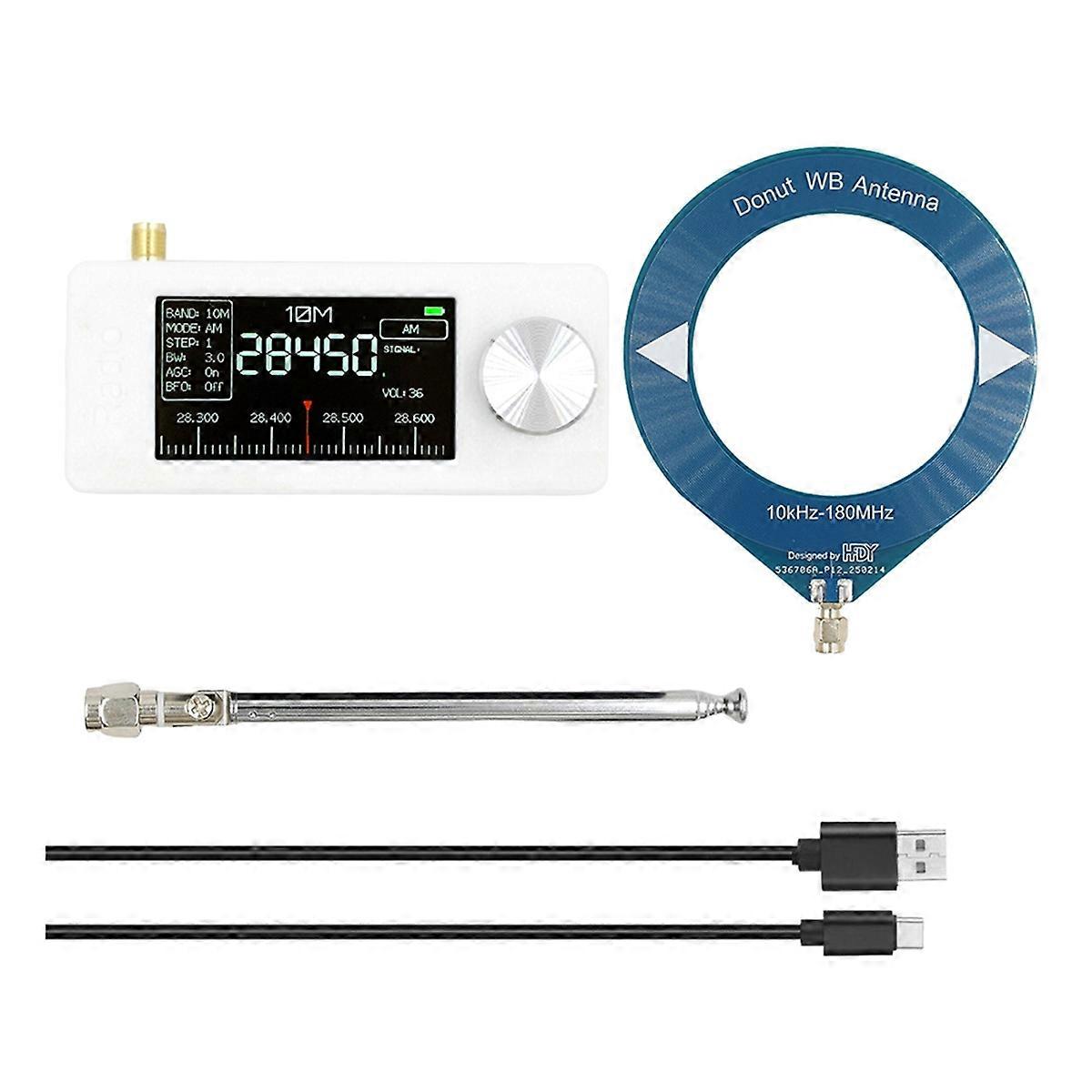 10- 180MHz Mini SI4732 SMA Interface Mini Loop Antenna Pocket Size Radio Receiver Mini Radio LSB USB AM FM Radio
