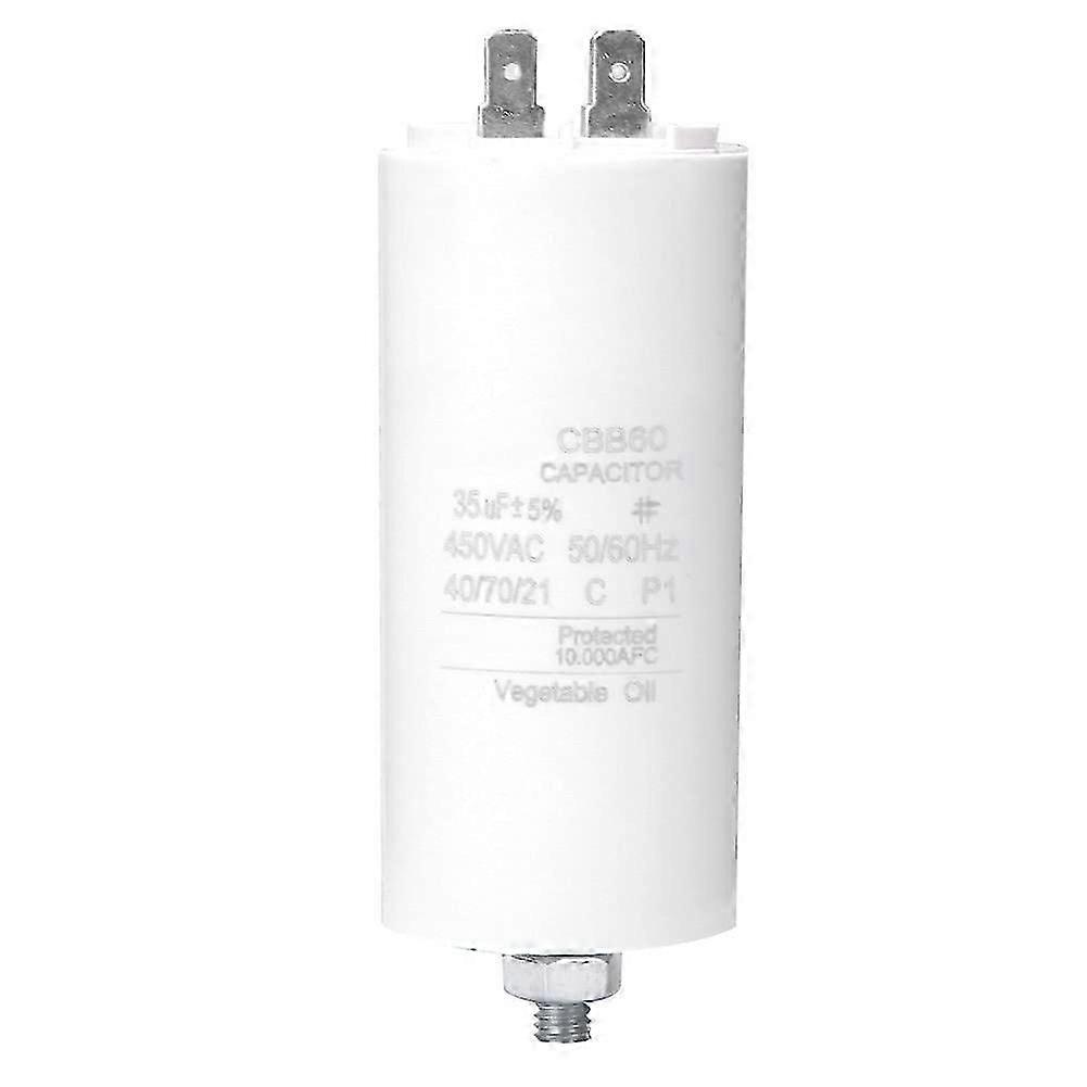 35UF CBB60 Motor Run Capacitor, 450V AC Motor Start Run Capacitor with Screw Nut for Motor Run, Washing Machines, Air Conditioners and Water Pumps