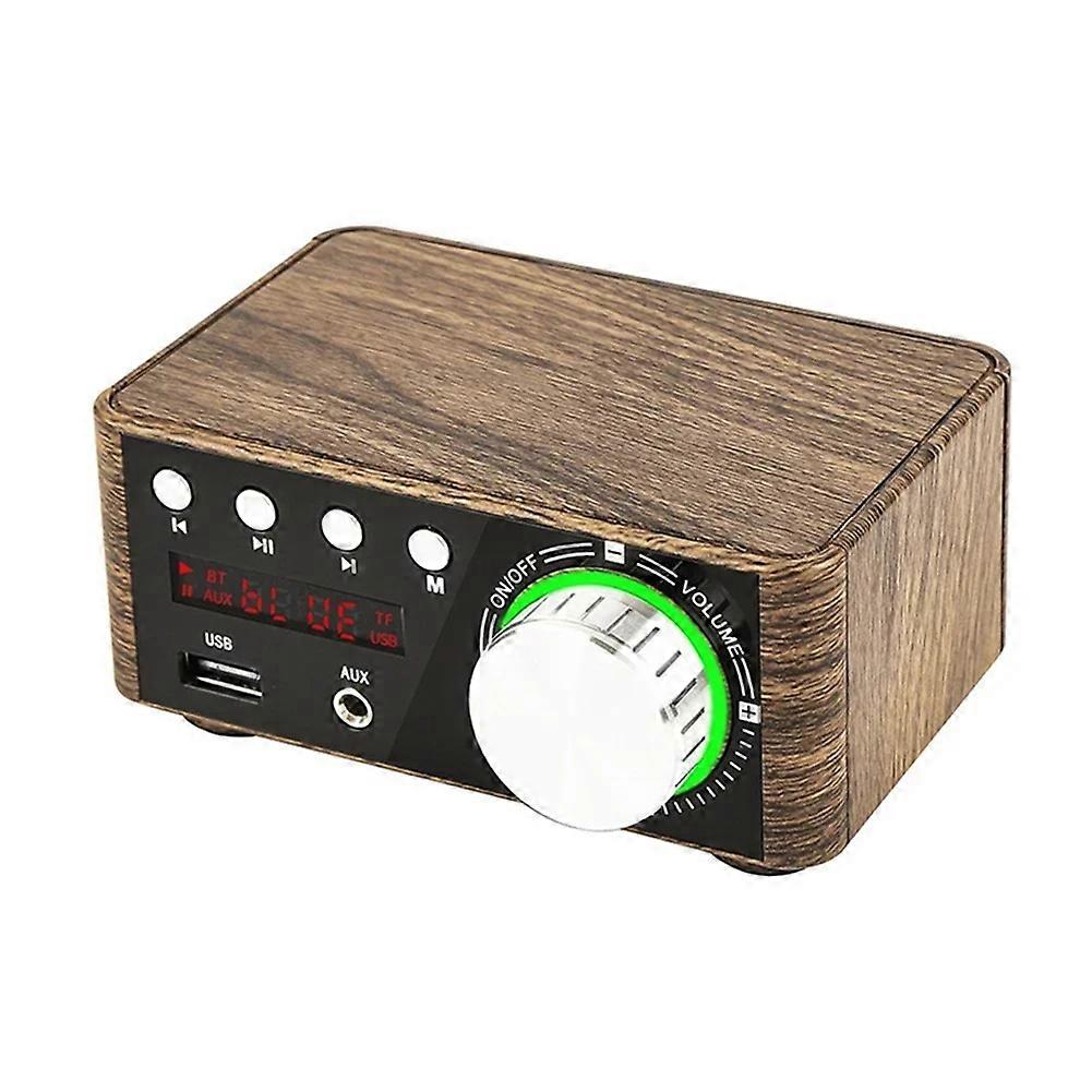50W + 50W 100W Bluetooth 5.0 Amplifier Digital Audio Power Amp Wood