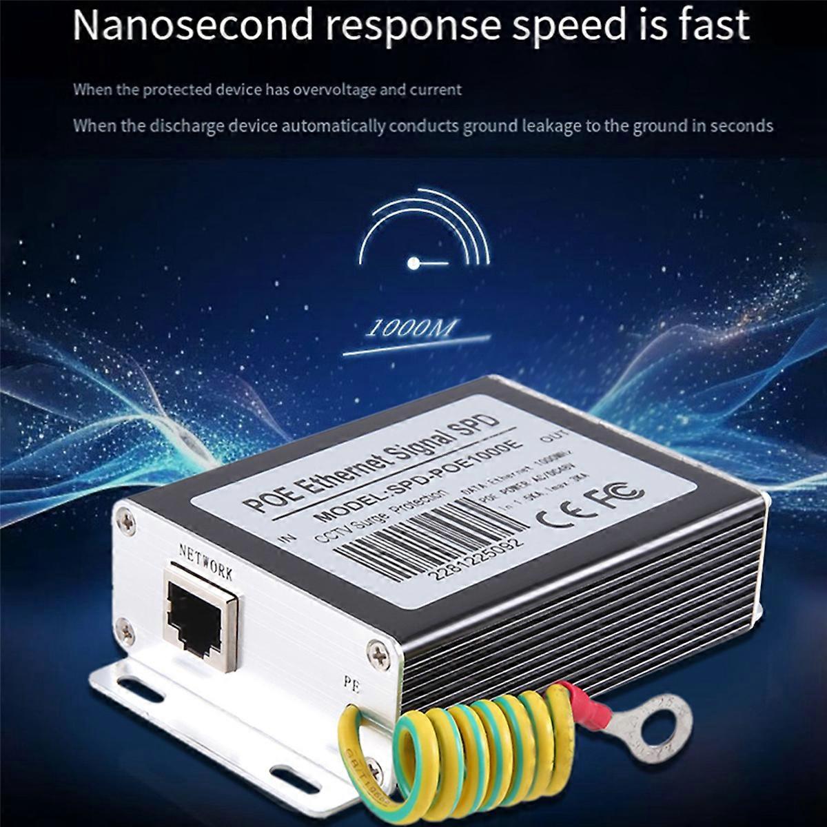 POE Ethernet SPD Network Surge Protector 1000Mbps for CCTV IP Cameras