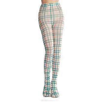 Vrouwen Sexy Panty's Sokken Doorschijnende Hoge Taille Panty Plaids Afdrukken Zijden Kousen Kleurrijke Plaids Bedrukken Kousen Paars
