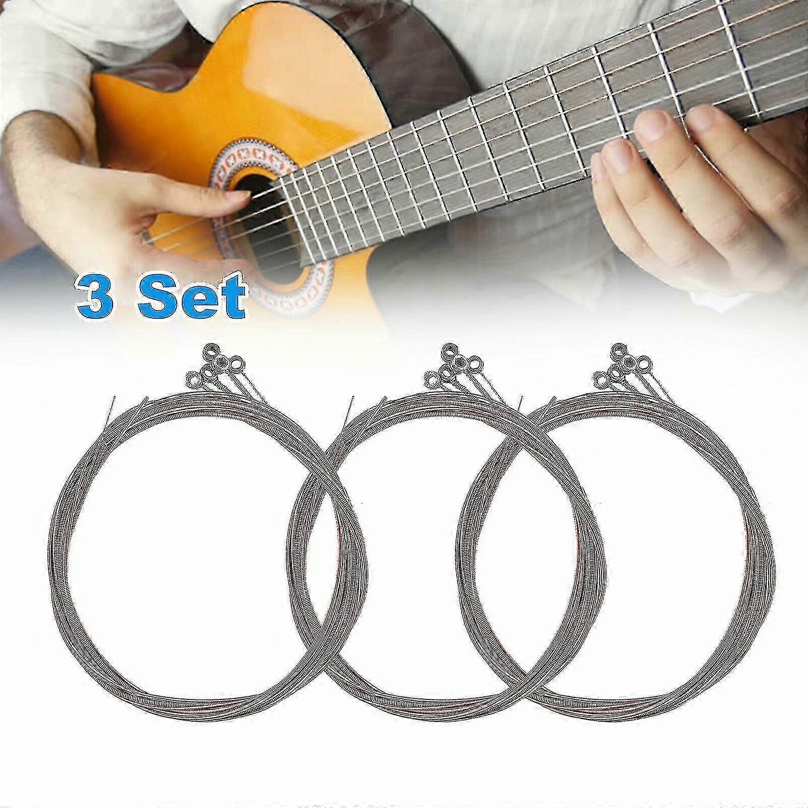 3-Pack Acoustic Guitar Strings Set for Folk/Classical, Durable & Rust-Resistant