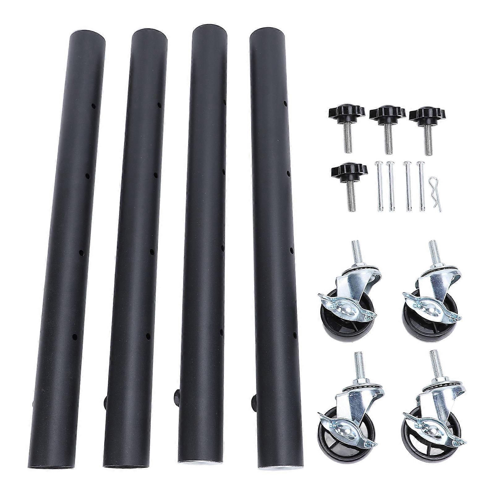 4PCS Furniture Legs with Caster Wheels Heavy Duty Carbon Steel Table Leg Extender Riser for Cabinet Sofa Bed Couch Coffee Table 51cm/20.1in