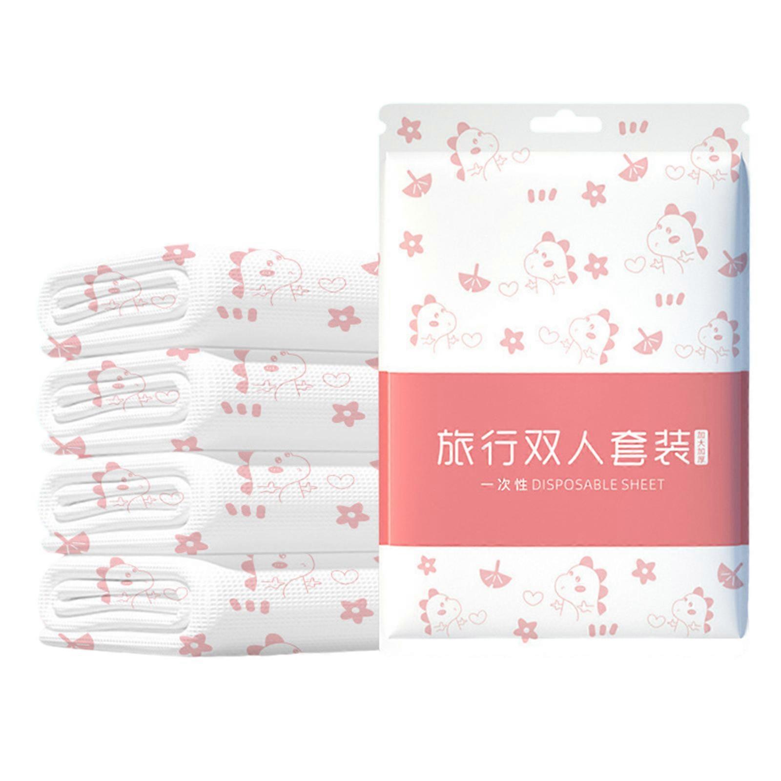 Disposable Bedding Set with Stylish Print for Hotels and Temporary Stays Convenient and Hygienic 3/4Pieces Set