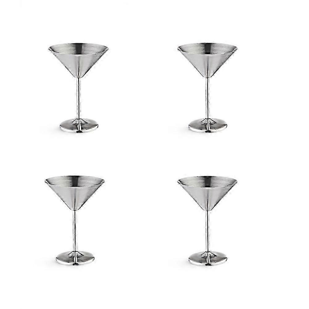 Stainless Steel Martini Glasses 4 8 Oz Metal Cocktail Glasses Unbreakable Durable Mirror Finish