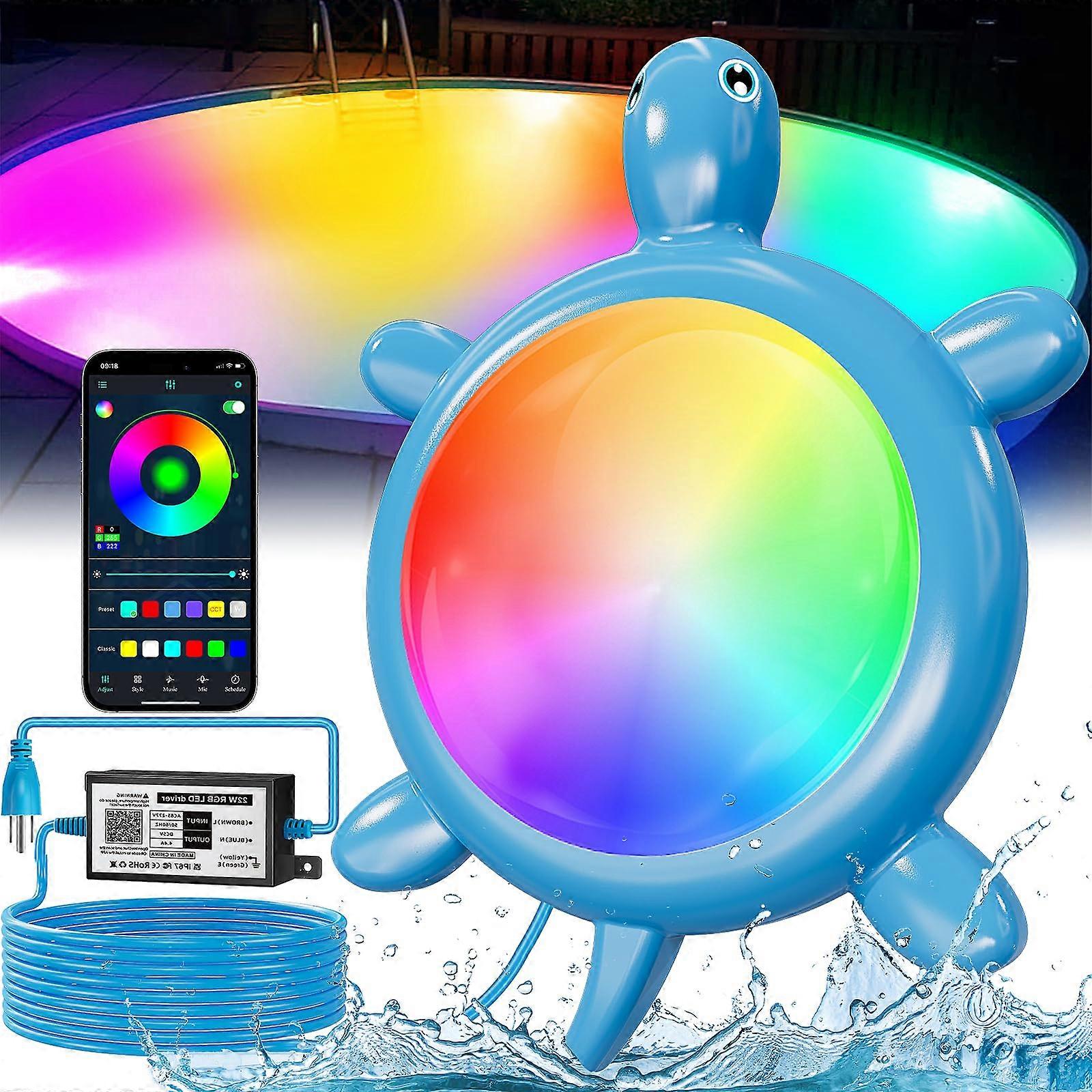 22W Underwater Pool Lights for Inground Swimming Pools, 5V Waterproof LED Light, Adjustable Brightness, Energy Efficient