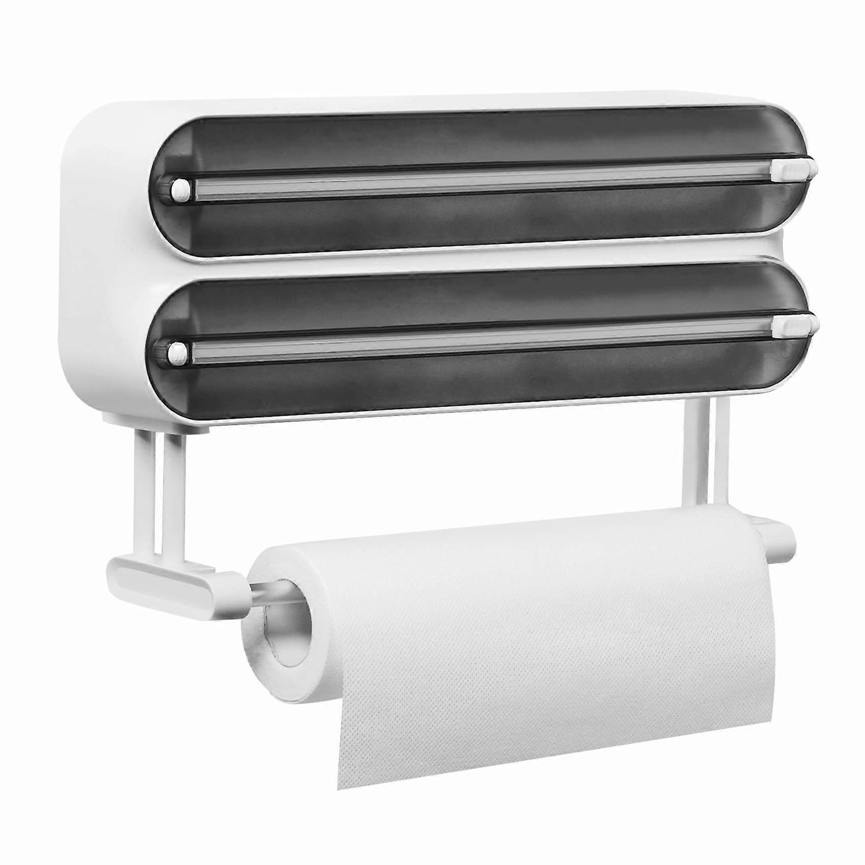 Magnetic Plastic Wrap Machine with Cutter - Refilling Foil Aluminum for Kitchen and Plastic Wrapping Regulator