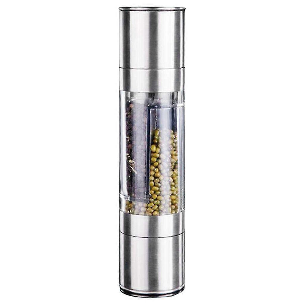 Versatile Stainless Steel Grinder Manual Salt Pepper Mill Double Head Designs