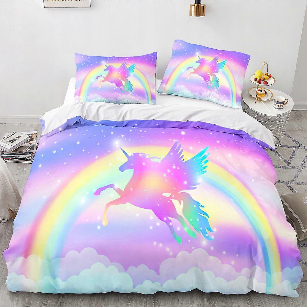 Rainbow Unicorn Cartoon Bedding Set