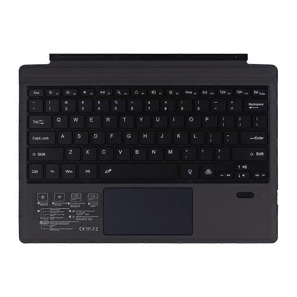 Surface Pro Keyboard Case, 7 Color Backlight Detachable Keyboard with Trackpad, Case with keyboard for Microsoft, Gray