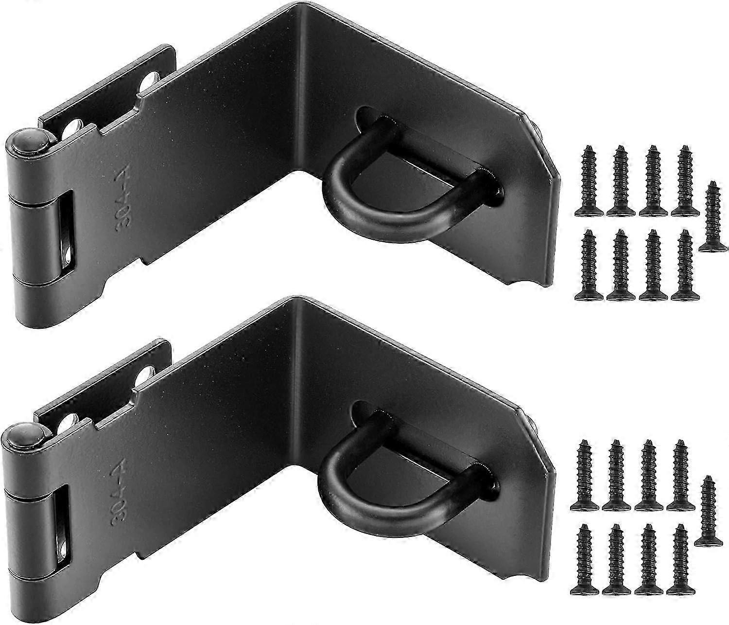 2 عبوة 90 درجة قفل قفل ، مزلاج قفل بوابة الباب الأمني المصقول من الفولاذ المقاوم للصدأ ، مزلاج المشبك للدفع / الانزلاق / باب الحظيرة ، سمك 2 مم ، 4 بوصة -5 بوصة