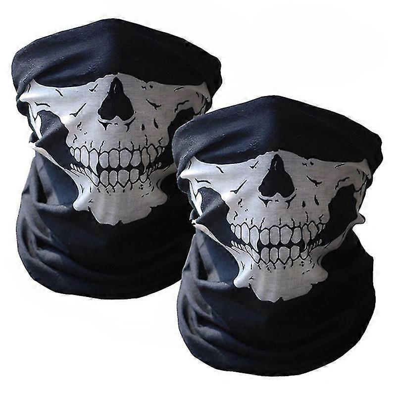 2pcs Cool Bicycle Ski Half Face Mask Ghost Scarf Multi Use Neck Warmer Cod