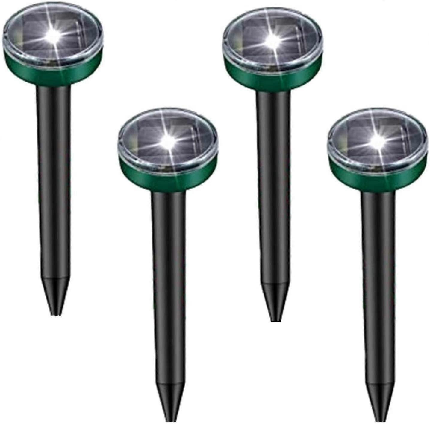Ultrasonic Solar Mole Repeller 4-pack, Ultrasonic Cat Repeller, Solar Mouse Repeller