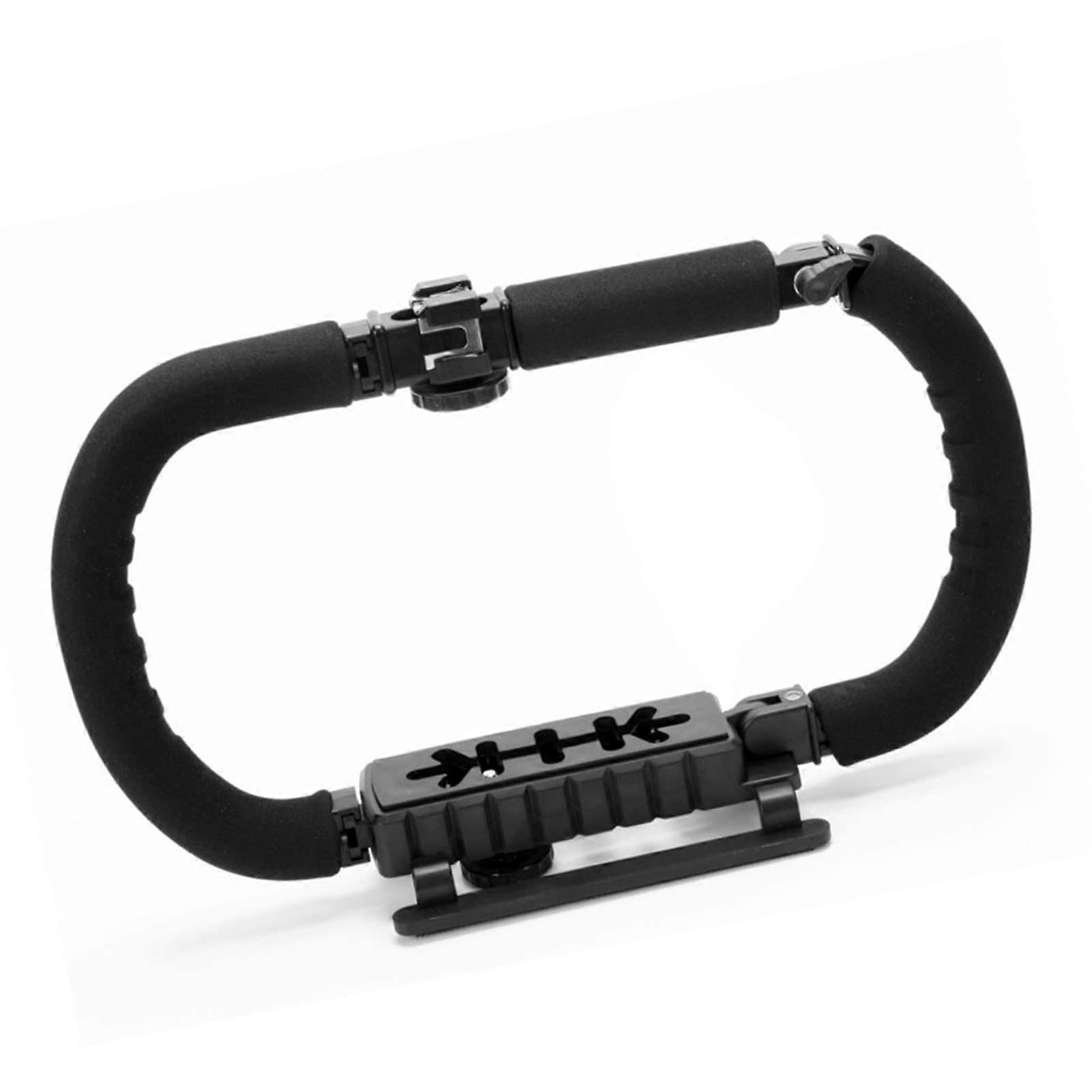 Sponge Handle Video Action Stabilizing Grip, 3 Heads Hot Shoe Bracket, Folding Storage