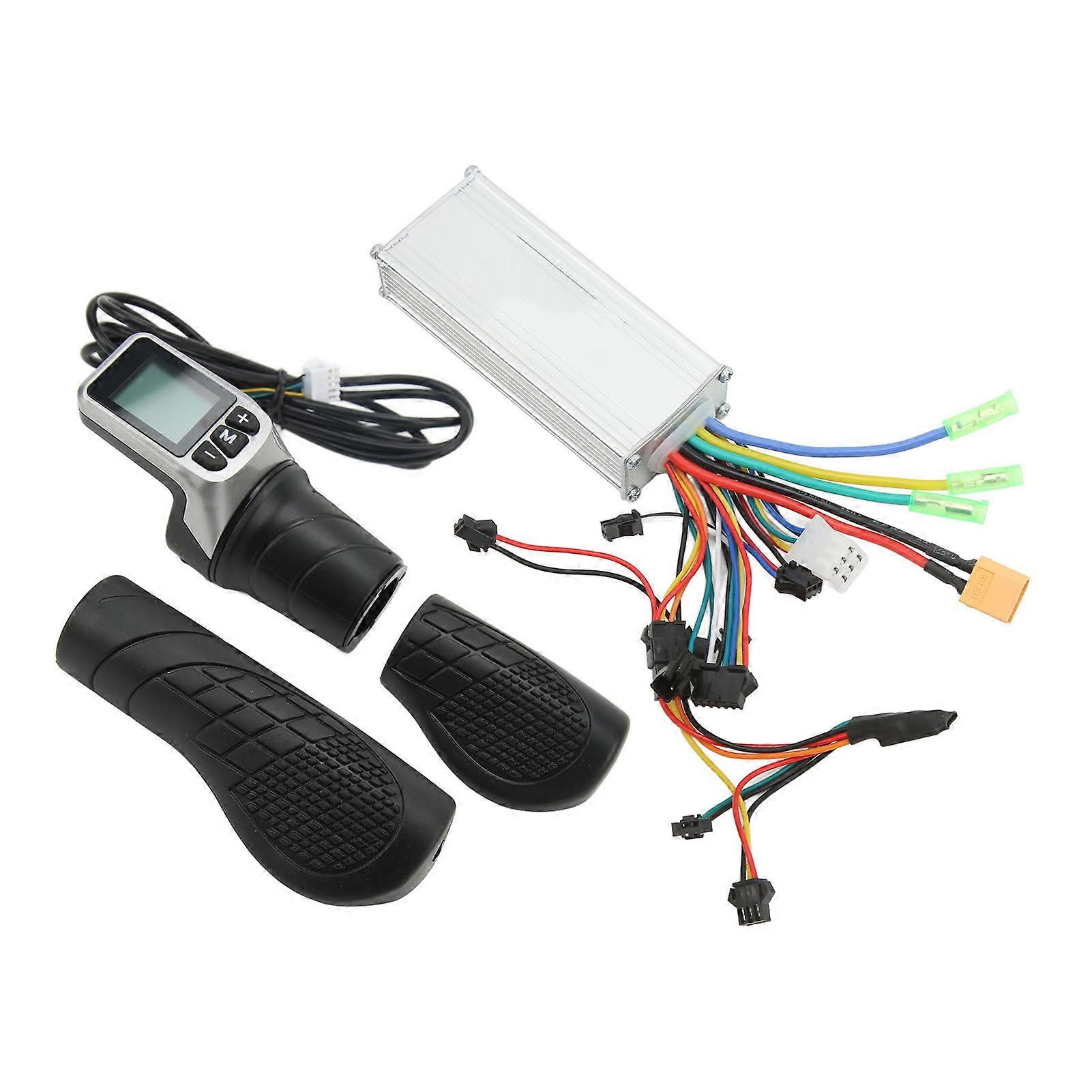 36V 48V 500W Controller LCD Display Bike Brushless Controller with Half Handlebar Grip for Electric Bicycle Scooter 