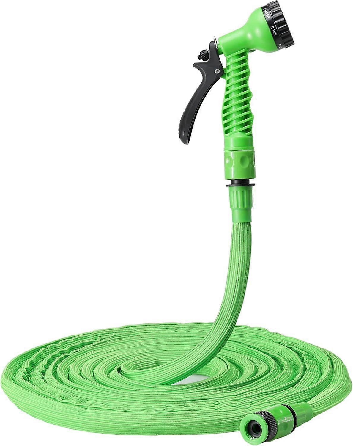 Flexible garden hose - Flexible with 7-function nozzle - Quick coupler - Flexible expandable hose - Garden hose - Flexible hose - 15 m