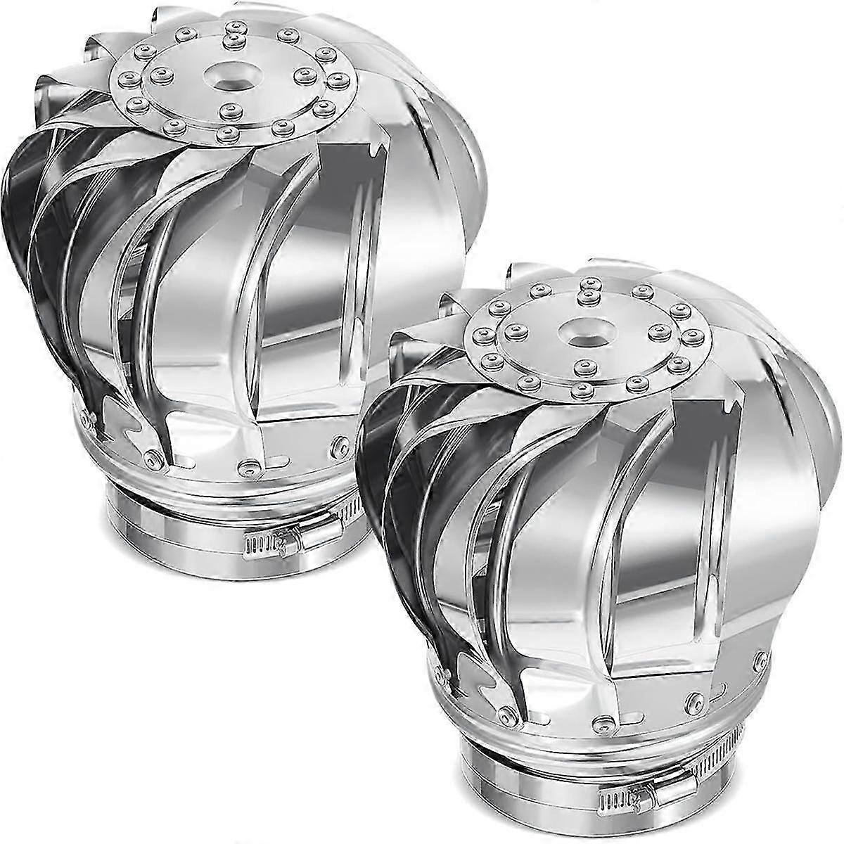 2 Pcs 110mm Non Power Roof Ventilator Wind Turbines Attic Air Vent for Houses Factory Attic Farm Le