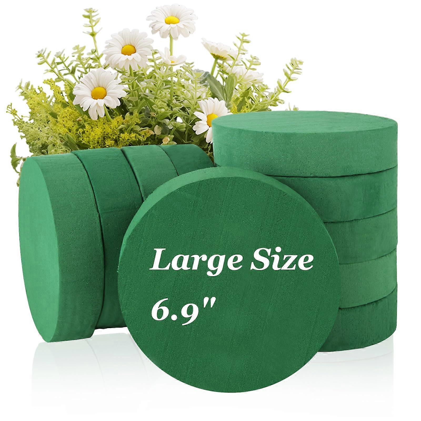 10 Pack 6.88' Round Floral Foam Blocks, DIY Flower Arrangement Kit