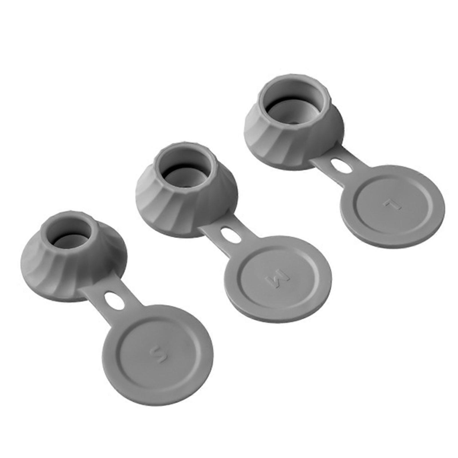 Pack of 6 Plastic Cap for Kitchen Condiment Bottles Durable Inverted Bottle Cap Flip-Top Dispensing Cap Household Grey