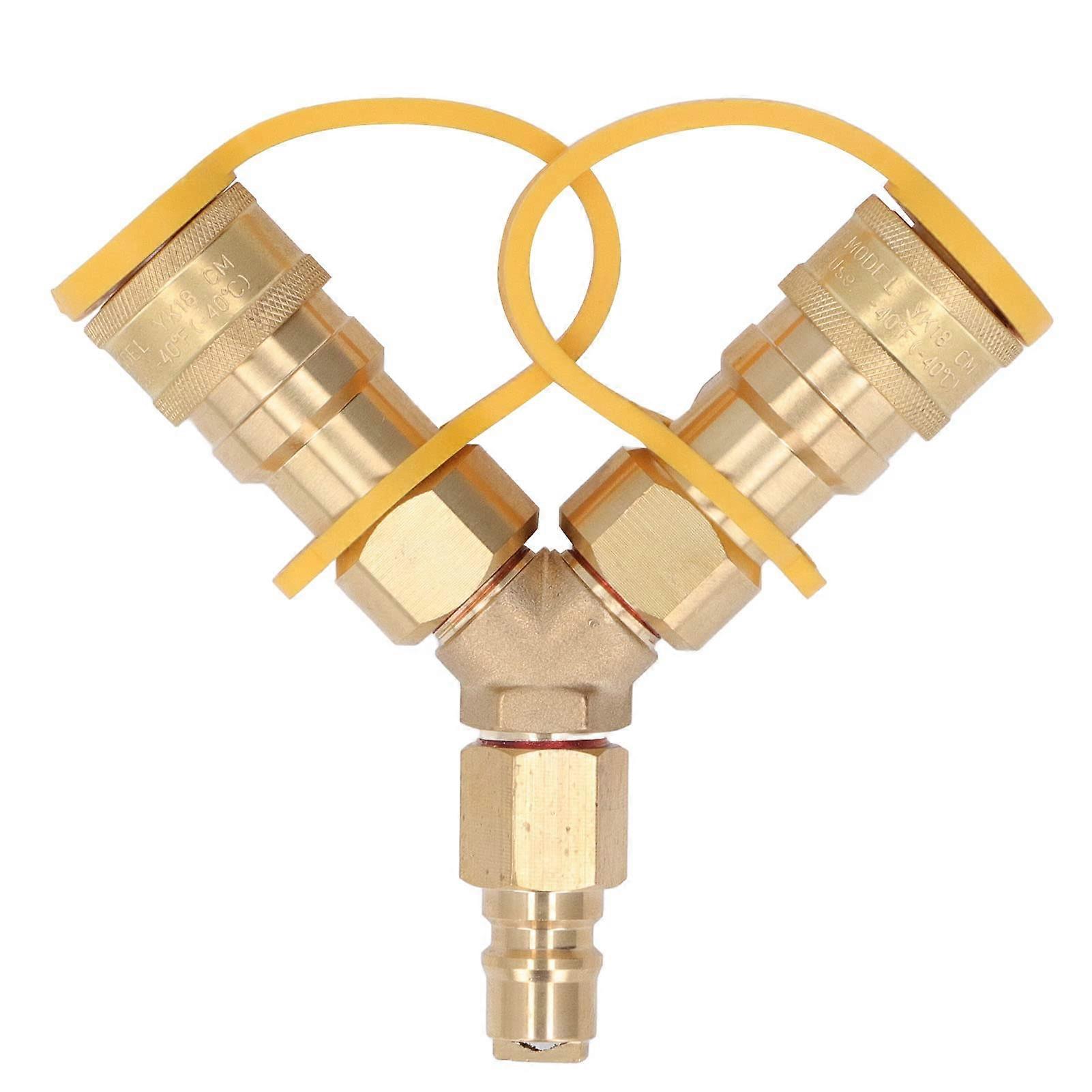 3/8 Inch Y Distributor Quick Connect Adapter for Natural Gas Grills, Pizza Oven