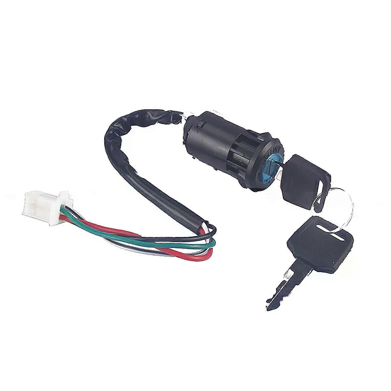 4‑ 4-Wire Ignition Switch Lock Key compatible for Quad ATV Kart Pit Dirt Bike Moped Scooter Ignition Starter Switch Ignition Switch