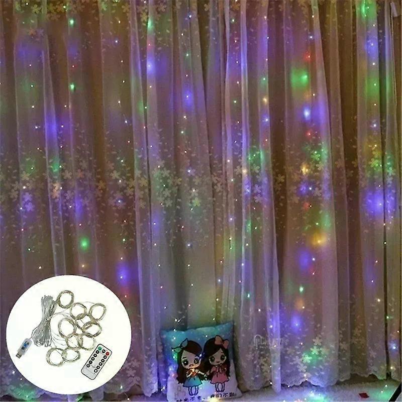 3X3/3X2M Curtain Garland On The Window Usb String Lights Fairy Festoon Remote Control Garland Led Christmas Decorations For Home