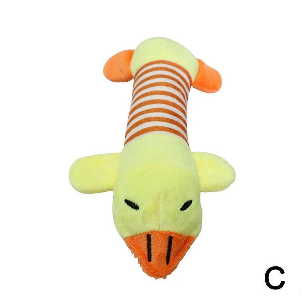 Yellow Duck (C)$Pet dog cat plush cartoon embroidery bite resistant decompression duck pig elephant cute sound toy supplies