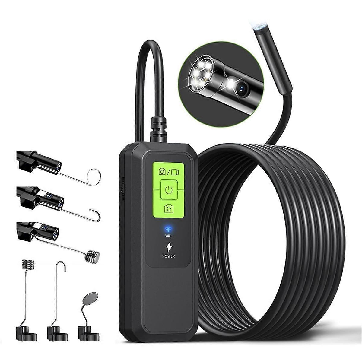 8mm 1440P Dual Lens Wifi Video Piping Sewer Endoscope Inspection Camera for Automobile Machinery De