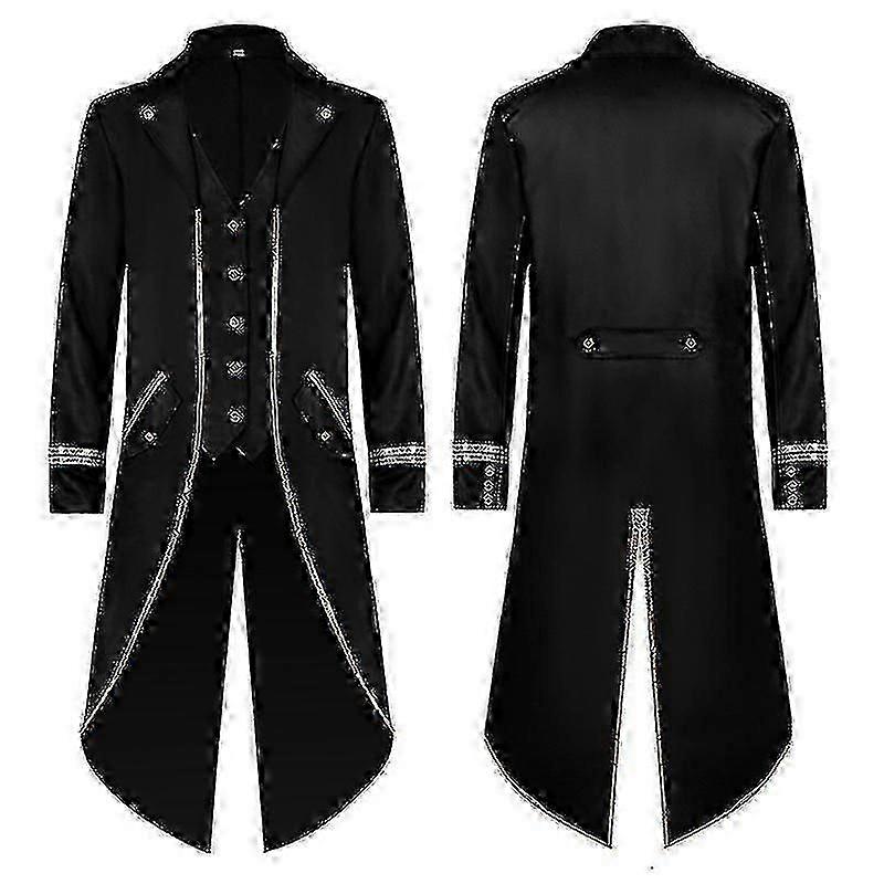 رجل Steampunk Tailcoat سترة خمر الفيكتوري معطف هالوين كرنفال القوطية زي