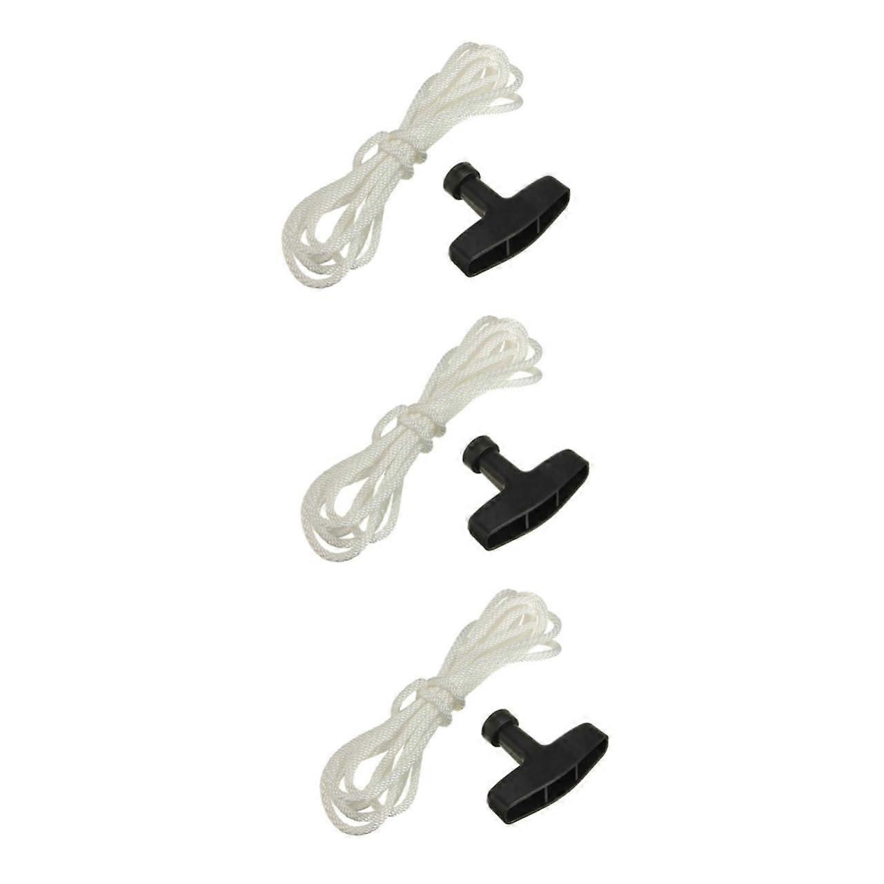 3 pieces Start The rope cable for lawn mower handles pull cord recoil lawn mower handle rope pull handle rope for petrol engines plastic and polyester