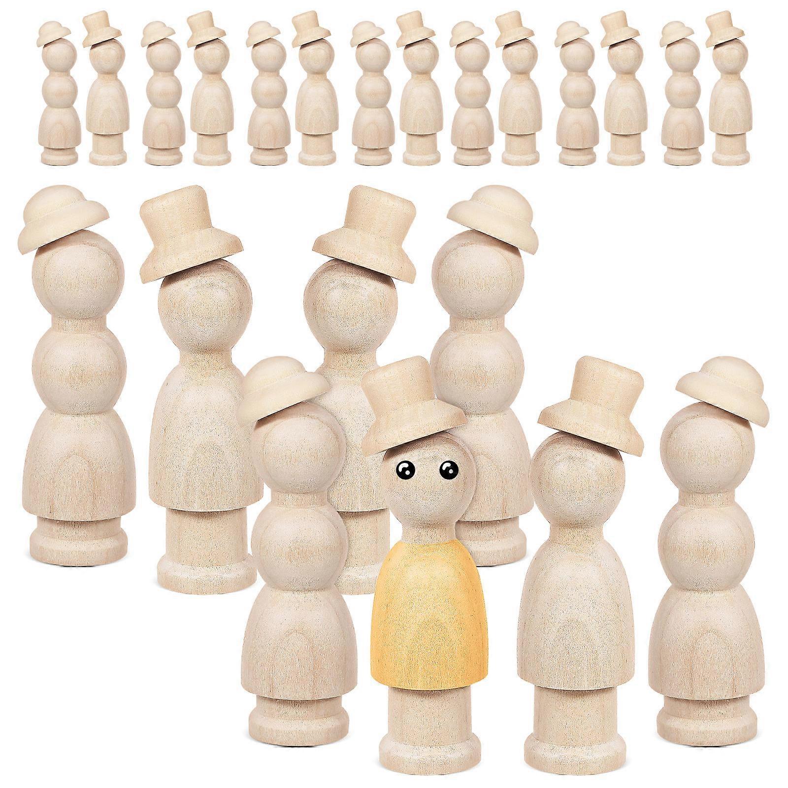 Versatile Wooden Peg People for Creative Activities, Smooth Finish, Durable