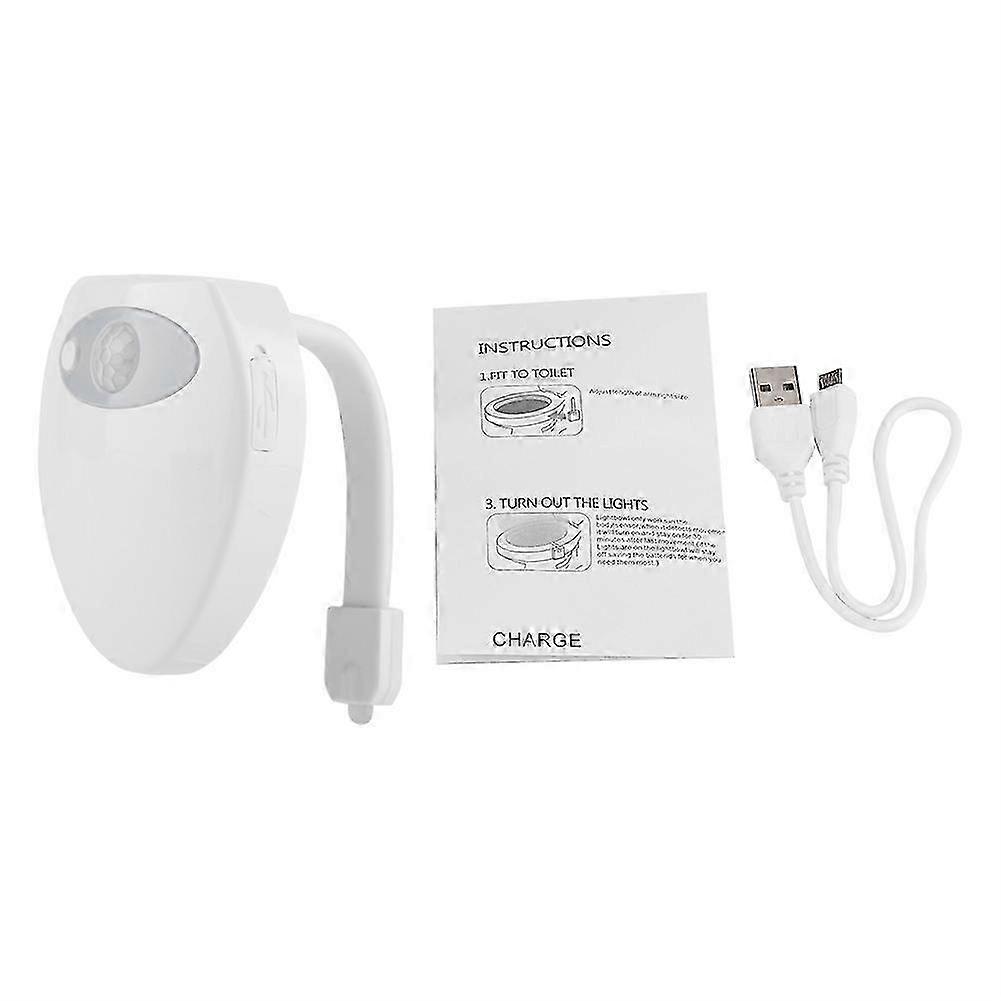 2025 Rechargeable Toilet LED Motion Induction Bathroom Night Light Sensor with 8 Colors