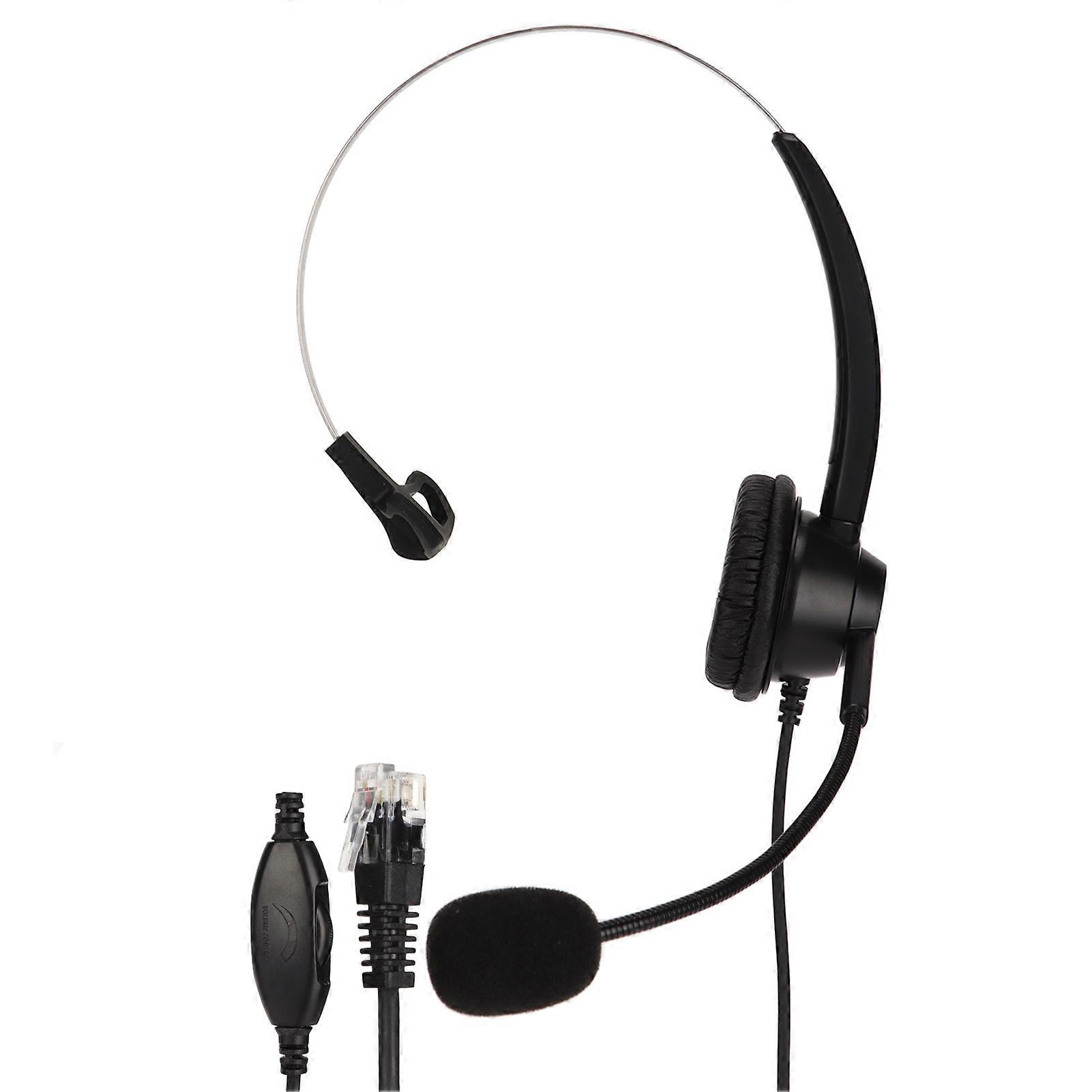 H360-RJ9-VA Telephone Headset, RJ9 Plug, Black, Volume Control, Single-Sided Professional Headset for Call Centers and Offices