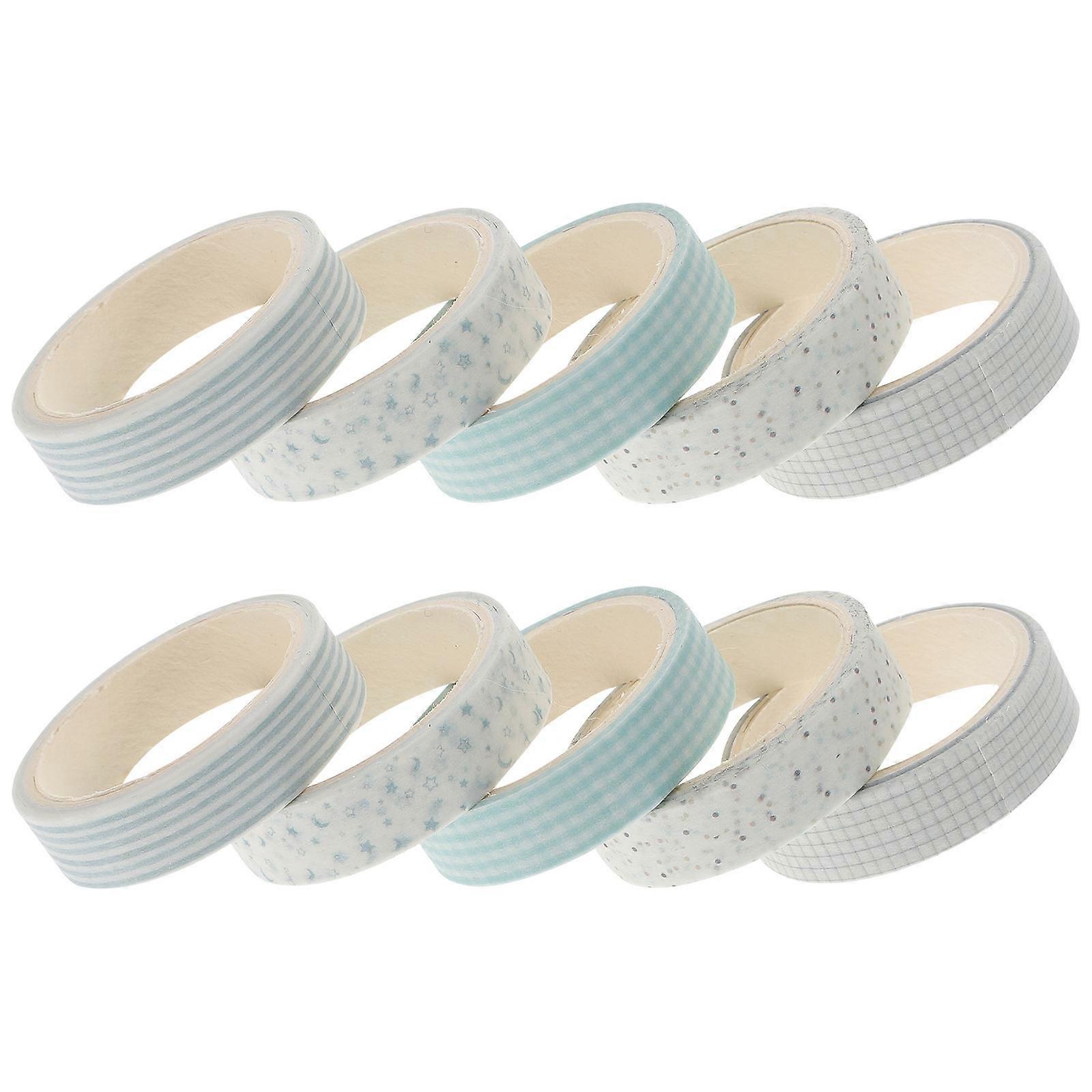 Scrapbook Tape Decorative Tapes Diy Crafts Colorful Multi 0.01X1X300CM Self-Adhesive 10 Rolls