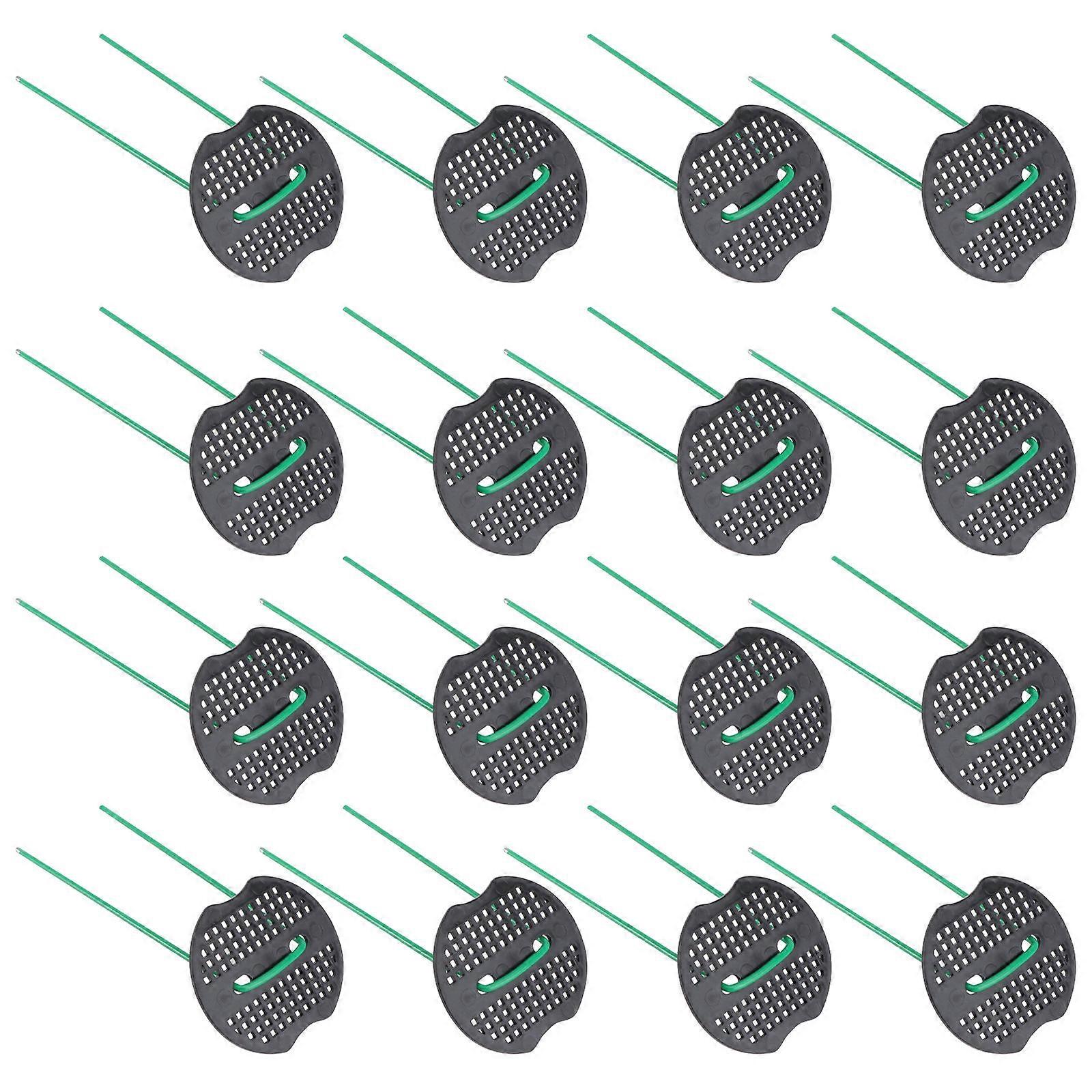 Galvanized U Shaped Ground Pegs with Black Gaskets – Durable Plated Lawn Stakes for Garden, Turf, Landscaping, and Grass Cloth Anchoring