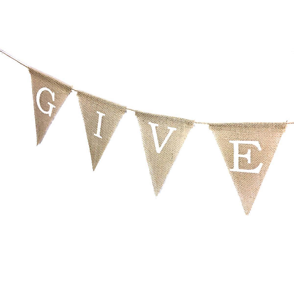 Party Banner Burlap Bunting Decorative Pennant Banner Multi Colored 2 8M Length For Wedding Party 1 Set