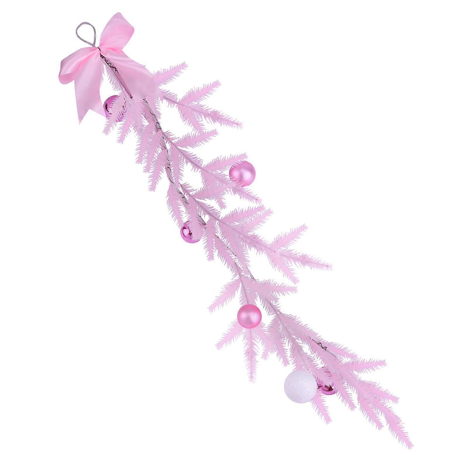 Rattan Ornaments Christmas Rattan Decoration For Business Owners Pink 80x19x0.5cm Festive Atmosphere Enhancement 1Pack