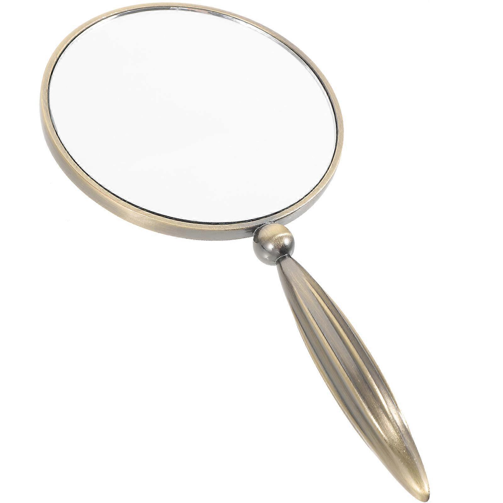 Handheld Mirror Makeup Mirror for Quick Makeup Metal Vintage Design