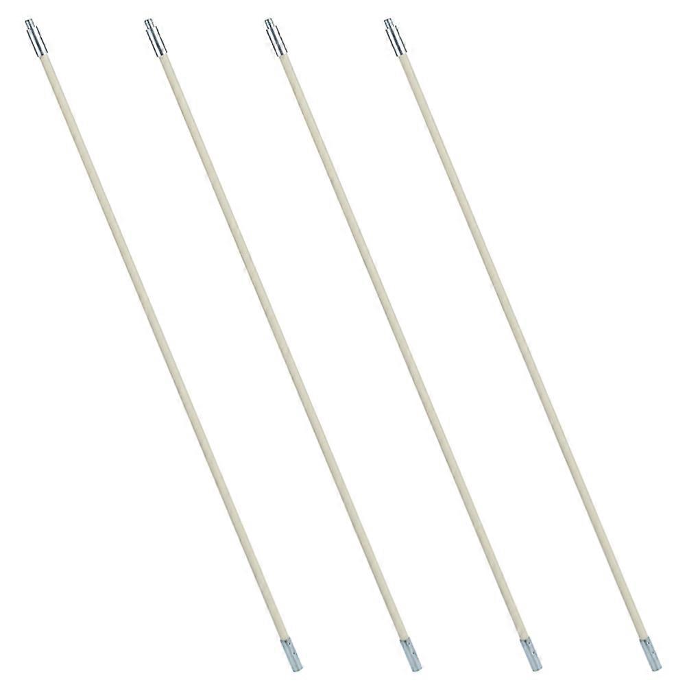 Brosse de cheminée Tiges de nettoyage de cheminée Entretien de la maison Blanc 40x1cm Nettoyage de cheminée 4Set